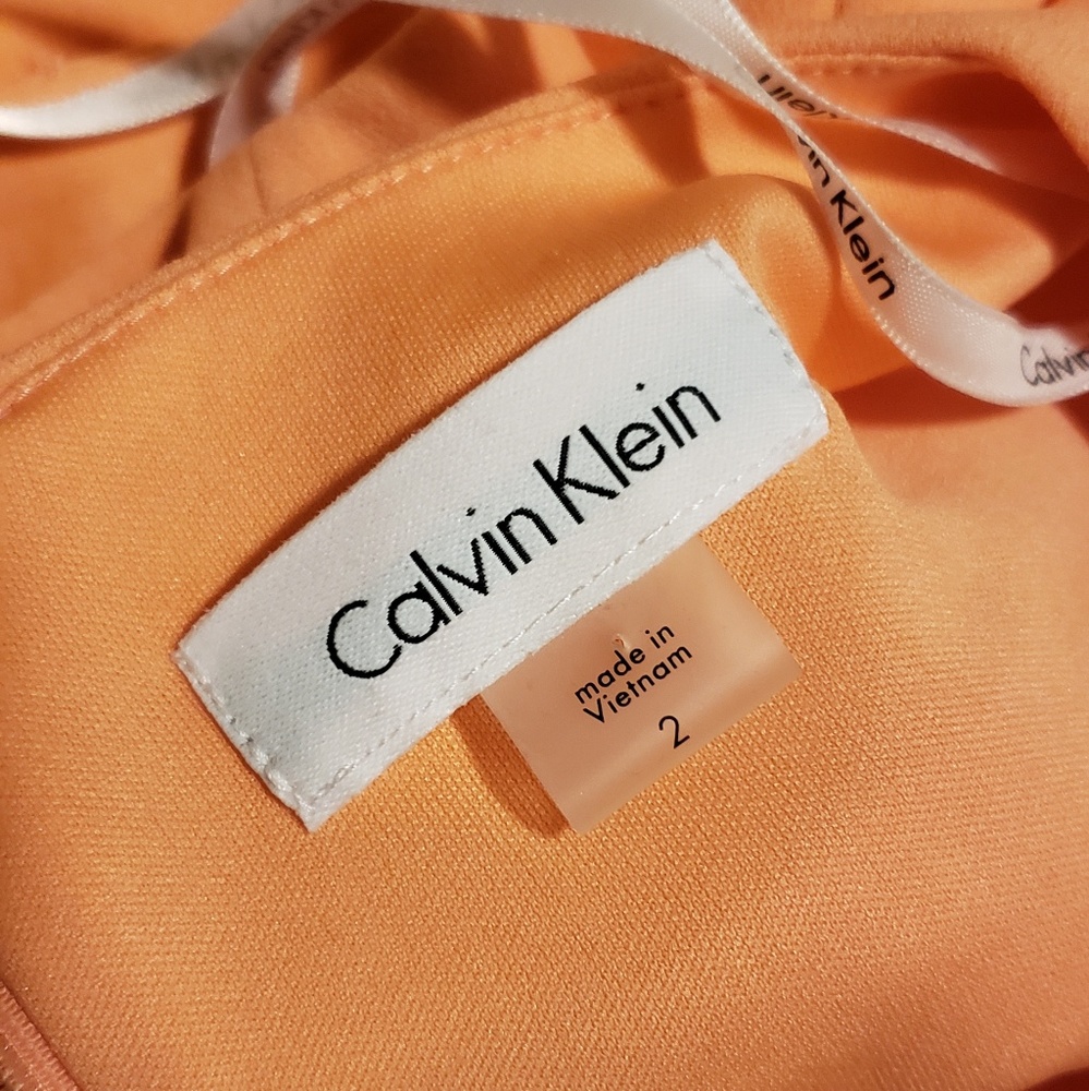 Calvin Klein Sunburst Coral Sleeveless Dress - Picture 7 of 7